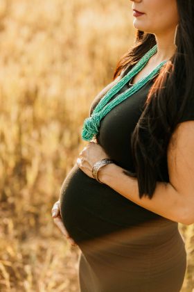 Maternity detail in golden wheat