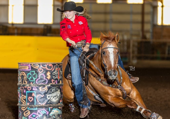 Barrel racing photo by Taylor McClain