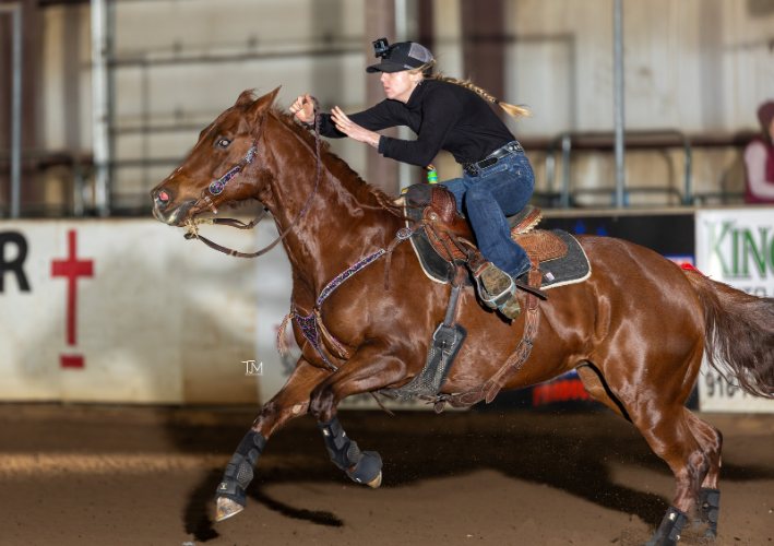 Barrel racing photo by Taylor McClain
