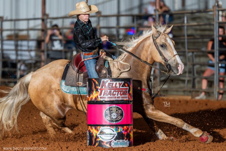 Barrel racing photo by Taylor McClain